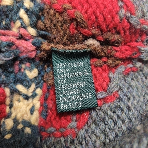 Vintage Lauren Ralph Lauren Knit Alpaca Wool Aztec Vest - Picture 11 of 13